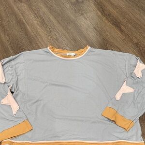 Gray and Tan Women's Top